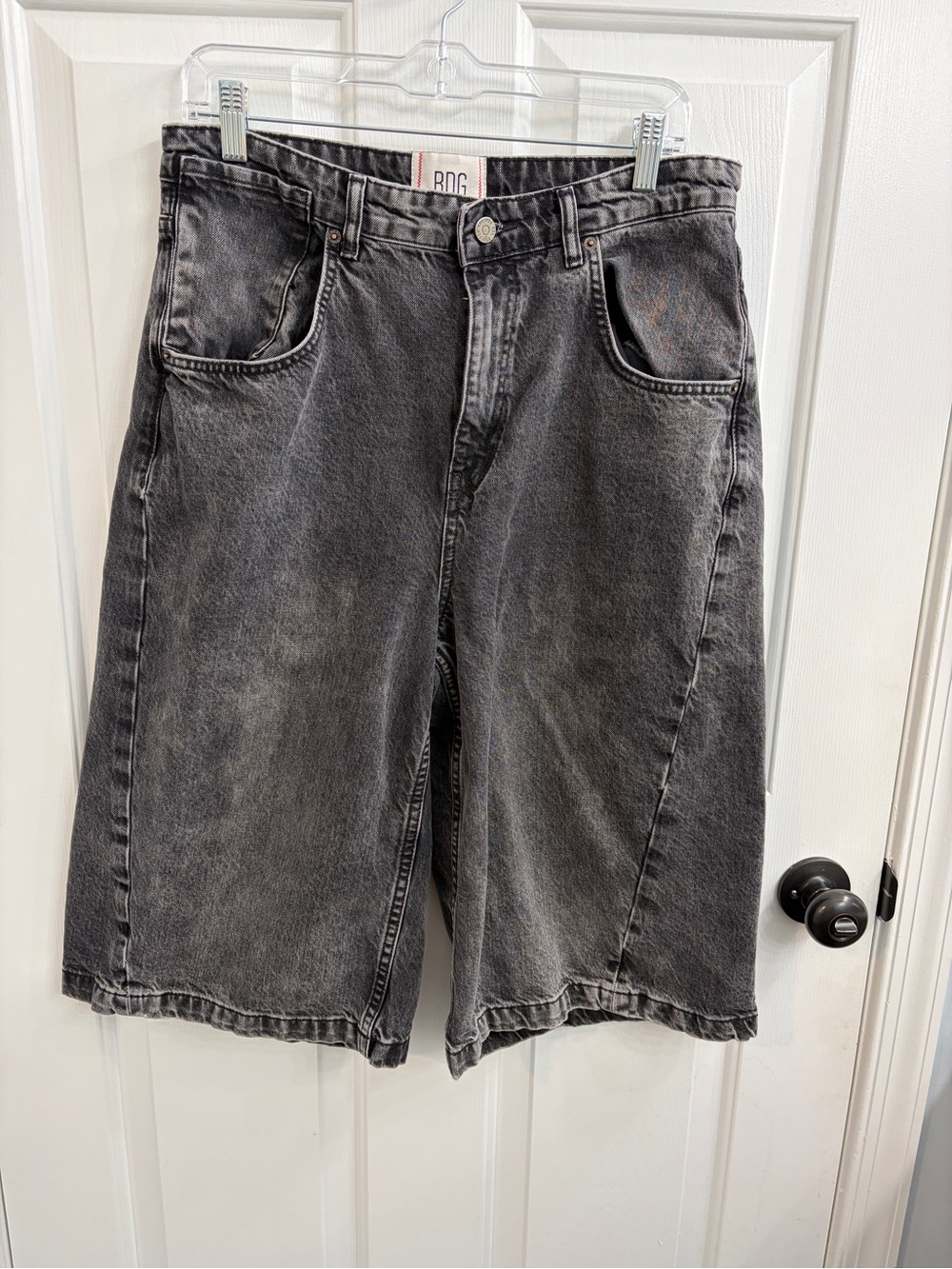 BDG Washed Black Denim Shorts